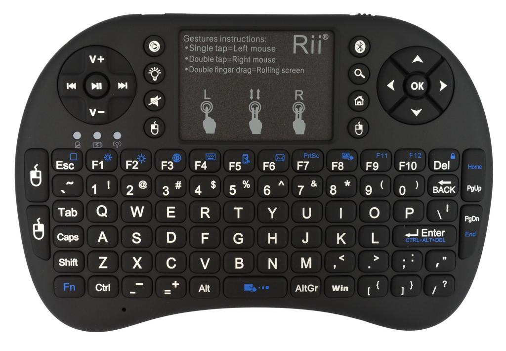 Πληκτρολόγιο Bluetooth Keywin Mini Rii i8+ για Smartphone, Tablet, PC, και SmartTV Μαύρο