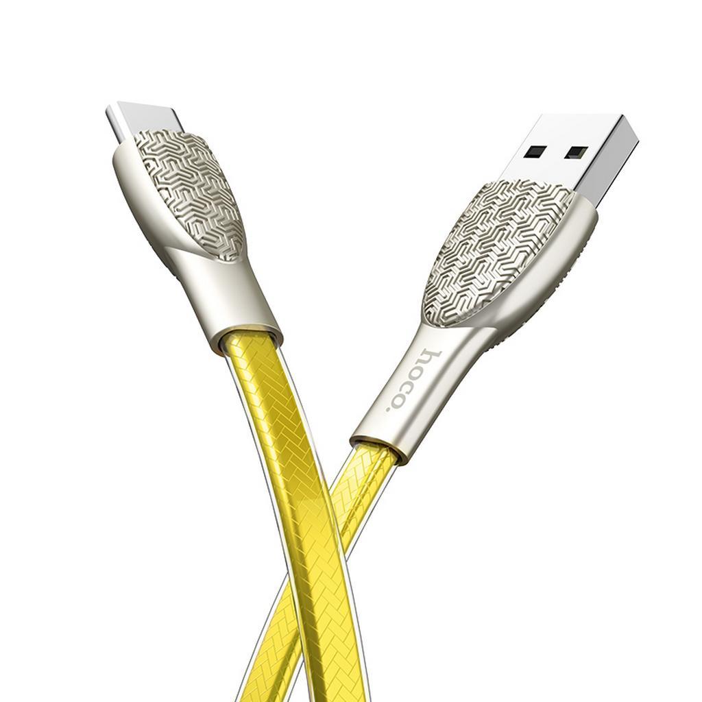 Καλώδιο σύνδεσης Hoco U52 Bright USB σε Type-C Fast Charging 2.4A Χρυσαφί 1.2 μ.