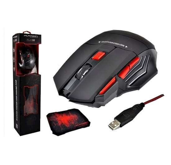 Ενσύρματο Ποντίκι Gaming Mouse Keywin 7D με 7 Πλήκτρα, 3200 DPI και Mousepad Μαύρο - Κόκκινο