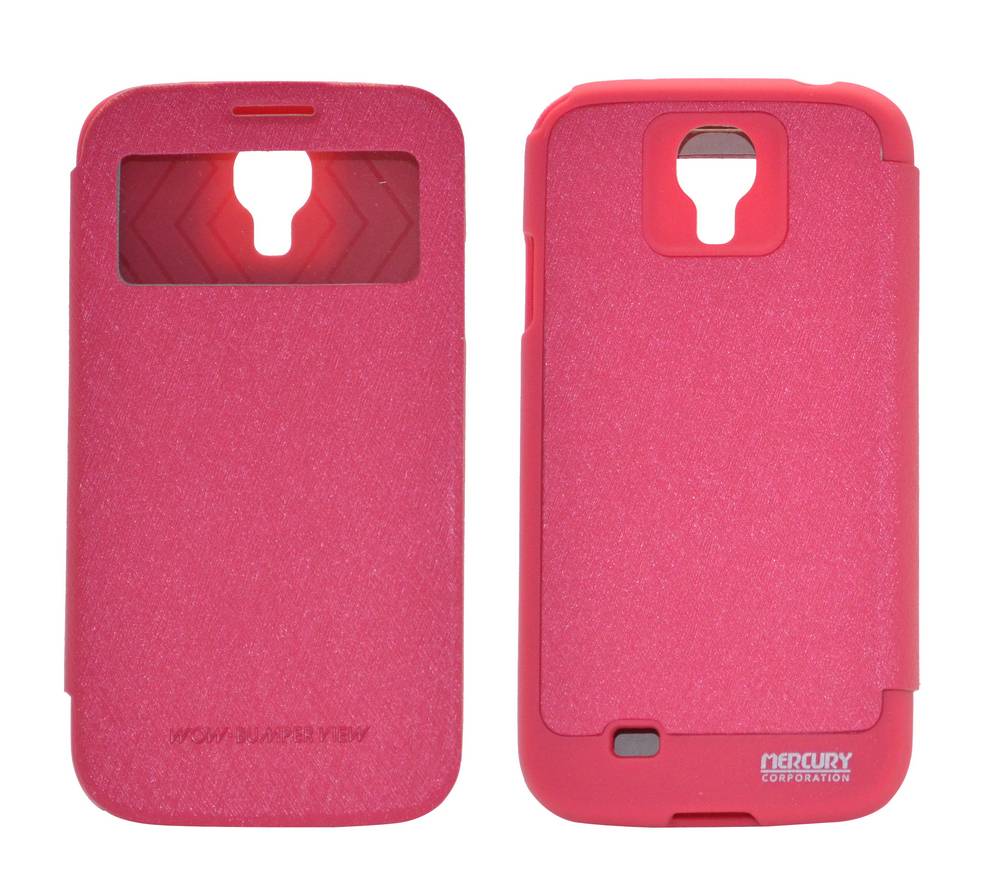 Θήκη Book Goospery Wow Bumper View για Samsung i9505/i9500 Galaxy S4 Φούξια by Mercury
