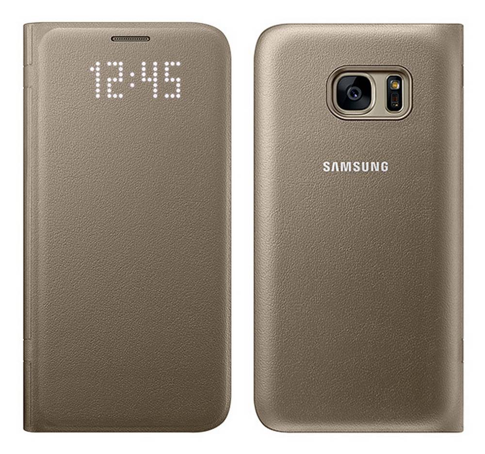 Θήκη Book Samsung Led View Cover EF-NG930PFEGCN για SM-G930F Galaxy S7 Χρυσαφί