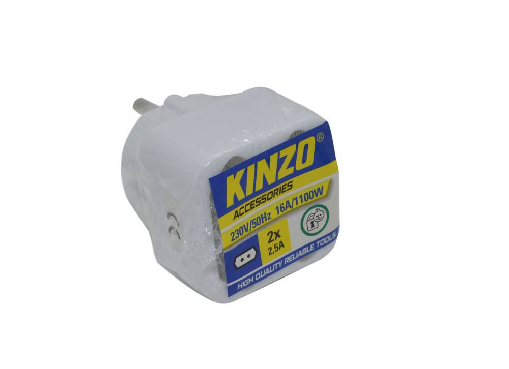 Αντάπτορας Kinzo Σούκο σε 2 Διπολικά με Προστασία (2x2.5A - 230V-50Hz-2200W)