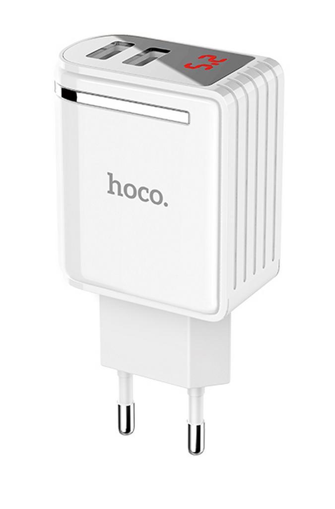 Φορτιστής Ταξιδίου Hoco C39A Enchanting Dual USB Fast Charging 5V/2.4A 12W Λευκός