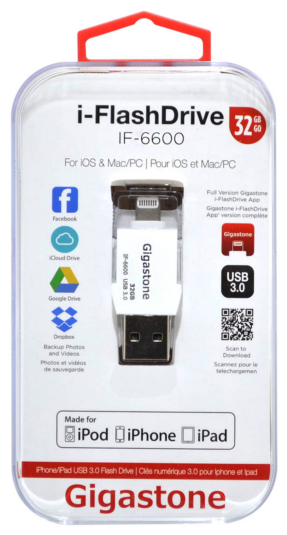 Gigastone USB 3.0 i-FlashDrive IF-6600 32GB OTG MFI για iPhone & iPad & iPod