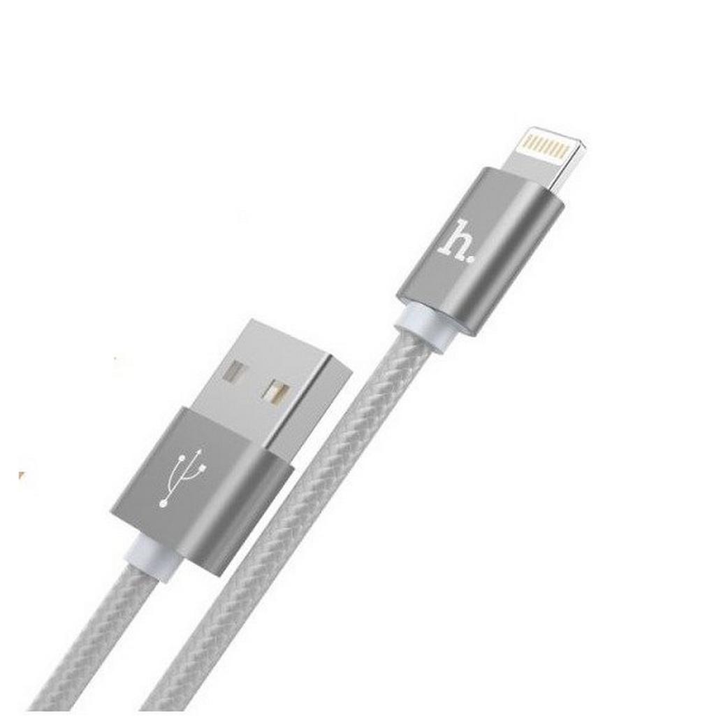 Καλώδιο σύνδεσης Hoco X2 Knitted USB σε Lightning Fast Charging Ασημί 1,0 μ.