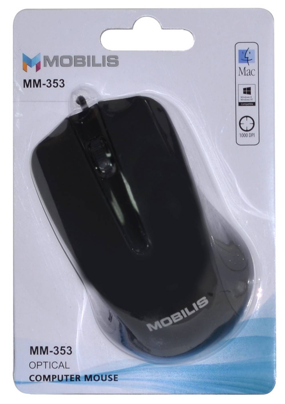 Ενσύρματο Ποντίκι Mobilis MM-353 με 3 Πλήκτρα και 1000 DPI Μαύρο