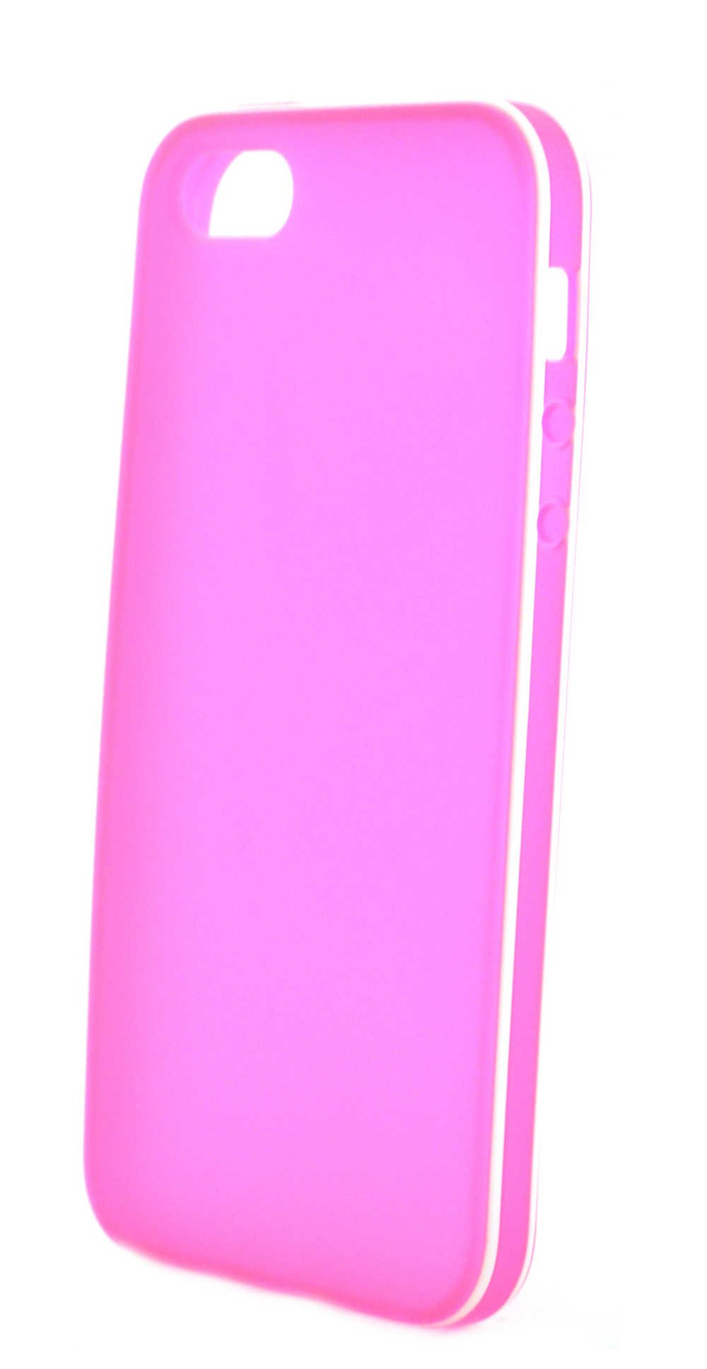 Θήκη Σιλικόνης Ancus για Apple iPhone SE/5/5S Ρόζ με άσπρο περίγραμμα