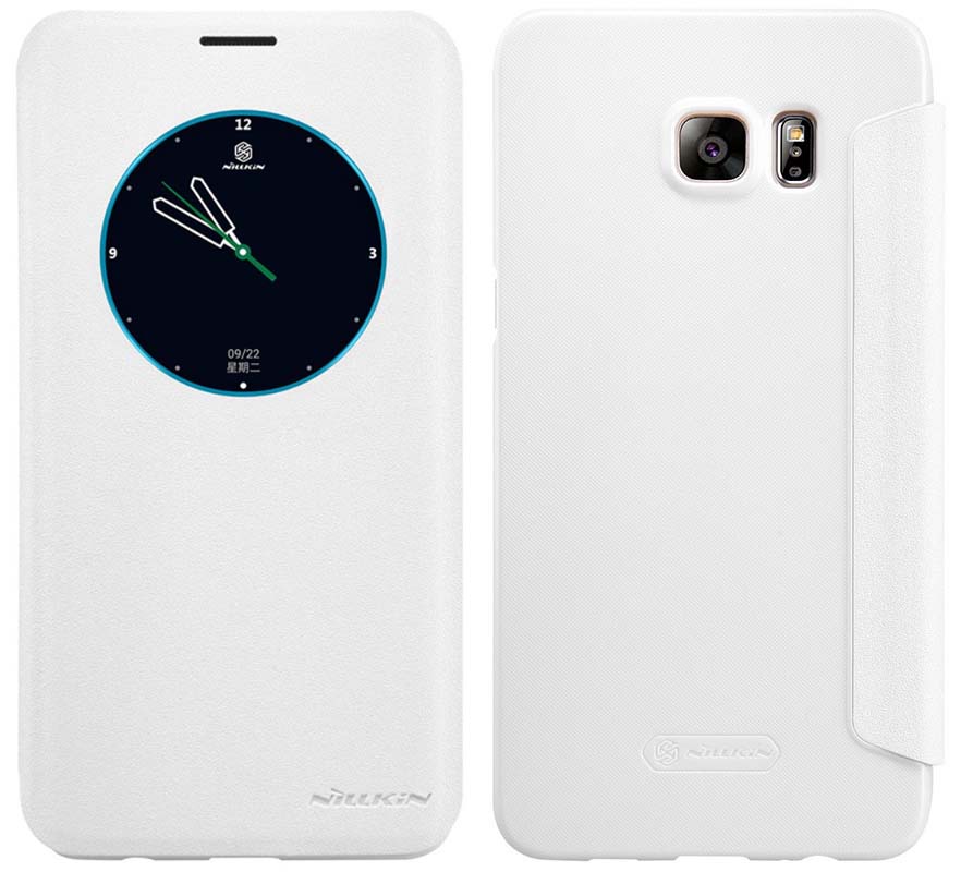 Θήκη Book S-View Nillkin Sparkle Leather για Samsung SM-G928F Galaxy S6 Edge+ Λευκή με ενεργό S-View