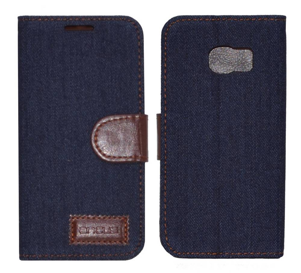 Θήκη Book Ancus Teneo Fabric για Samsung SM-G925F Galaxy S6 Edge Σκούρο Μπλε