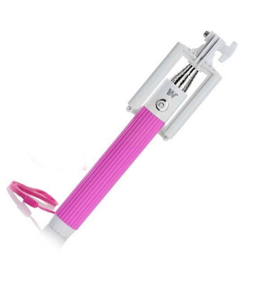 Selfie Stick Disph Monopod Bluetooth Πτυσσόμενο Ρόζ (Μήκος Κονταριού 21cm, Μήκος Ανοίγματος 80cm)