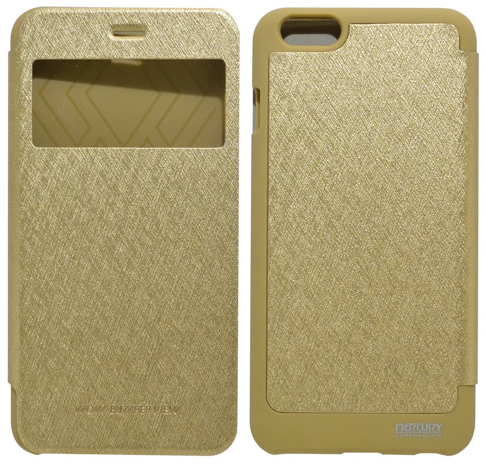 Θήκη Book Goospery Wow Bumper View για Apple iPhone 6 Plus/6S Plus Χρυσαφί by Mercury