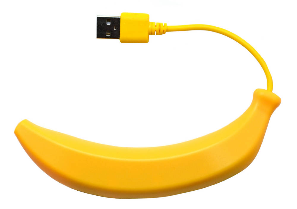 USB 2.0 Hub Μπανάνα 4 Θέσεων Κίτρινη