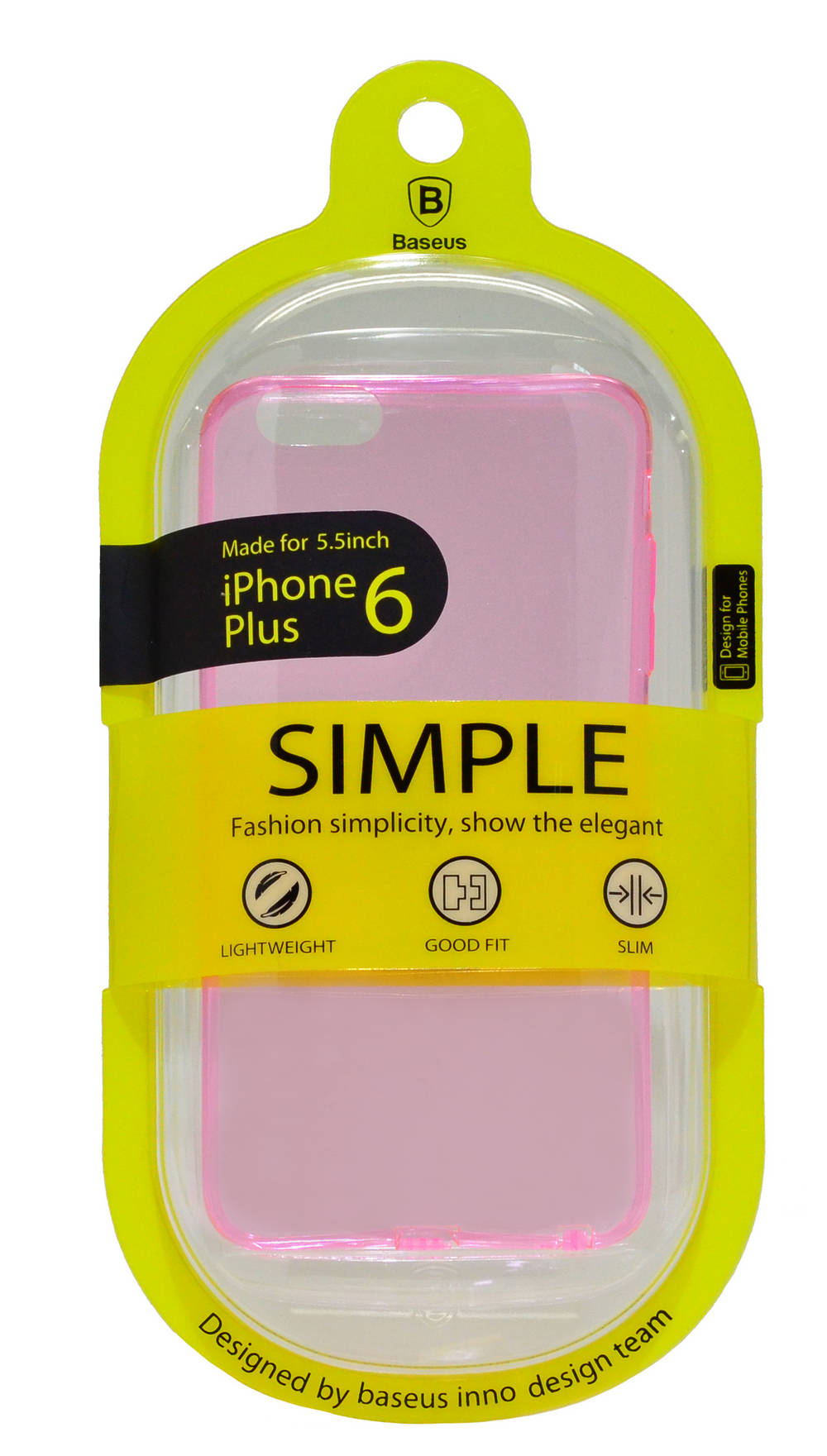 Θήκη TPU Baseus Simple για Apple iPhone 6 Plus/6S Plus Ρόζ - Διάφανη
