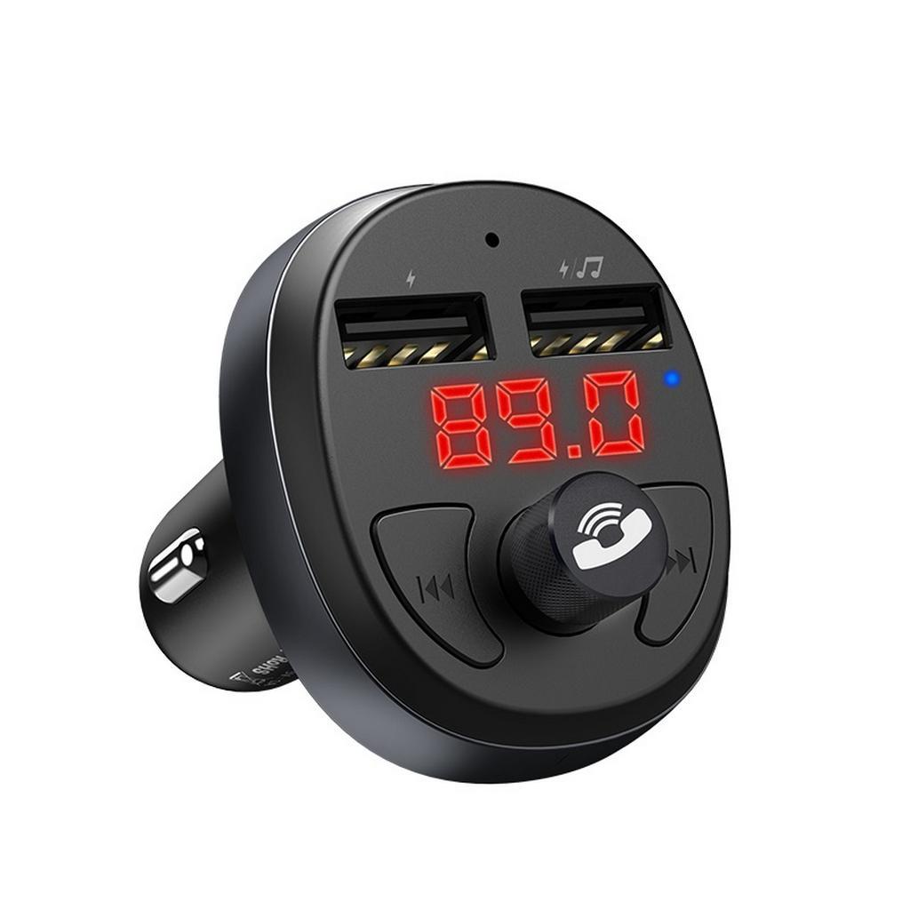 Φορτιστής Αυτοκινήτου Hoco E41 με Wireless FM Transmitter και 2 USB Θύρες Μαύρος