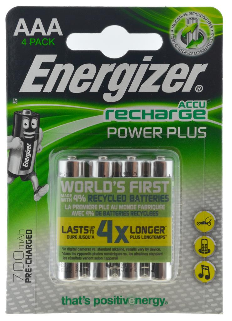 Μπαταρία Επαναφορτιζόμενη Energizer ACCU Recharge Power Plus 700 mAh size AAA 1.2V Τεμ. 4
