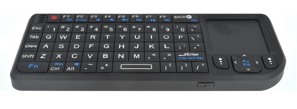 Πληκτρολόγιο Wireless Ultra Mini με Touchpad All-in-One για PC, SmartTV, Android TV Μαύρο