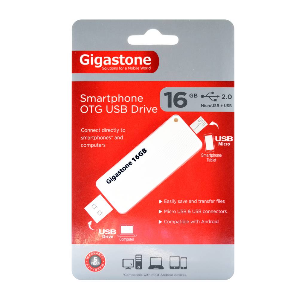 USB 2.0 Gigastone Smartphone OTG USB Drive Micro USB + USB 16GB U204A