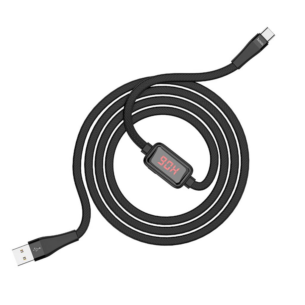 Καλώδιο σύνδεσης Hoco S4 USB σε Type-C 3.0A Μαύρο 1.2m με ένδειξη φόρτισης