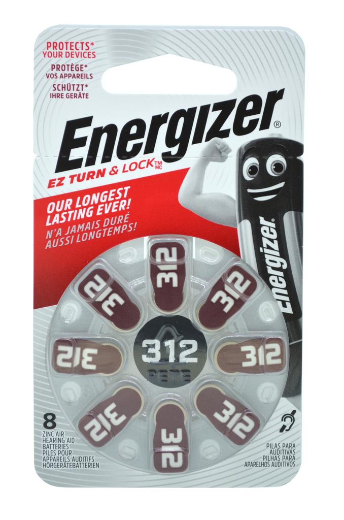Μπαταρίες Ακουστικών Βαρηκοΐας Energizer EZ Turn & Lock 312 1.4V Τεμ. 8