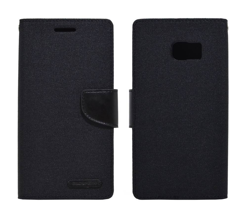 Θήκη Book Goospery Canvas Diary for Samsung SM-G928F Galaxy S6 Edge+ Μαύρη by Mercury