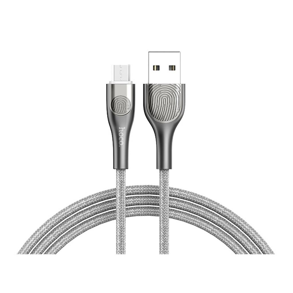 Καλώδιο σύνδεσης Hoco U59 Enlightenment USB σε Micro-USB Fast Charging 2.4A Μεταλλικό Γκρι 1.2μ