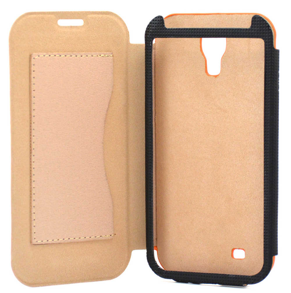 Θήκη Book Ancus για Samsung i9505/i9500 Galaxy S4/Vodafone Smart 4 Πορτοκαλί - Μπέζ