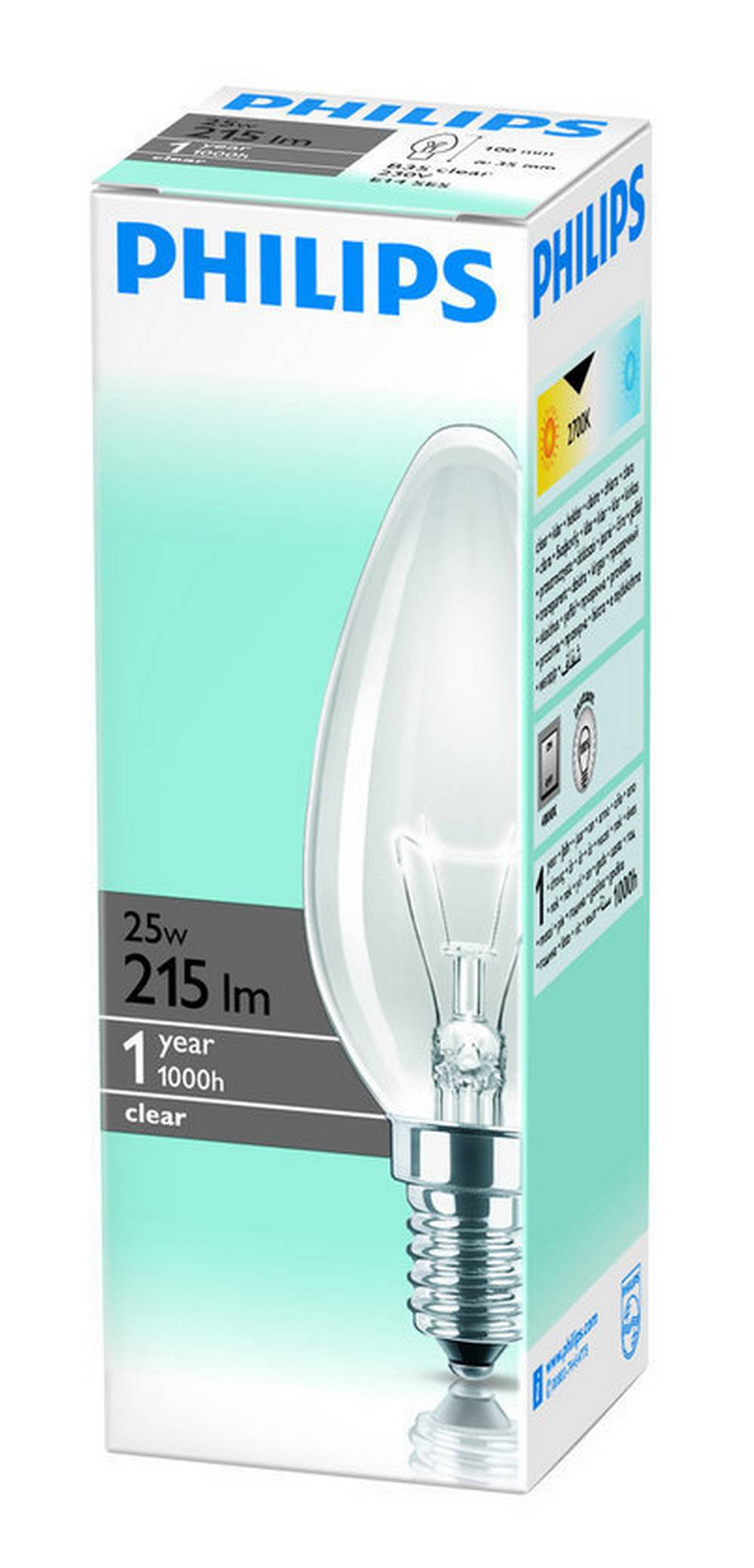 Λάμπα Κεράκι Philips Β35 Clear 25W 215 Lumen 230V