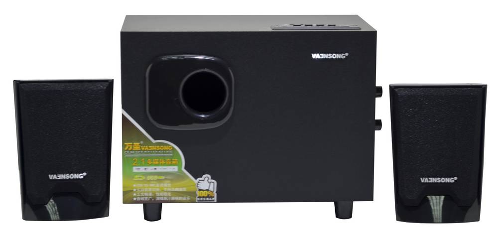 Ηχείο Stereo Multimedia Vaensong V-T100U 2.1 5W+3Wx2 RMS Μαύρο με Θύρα USB, SD 9.3x18.5x14cm