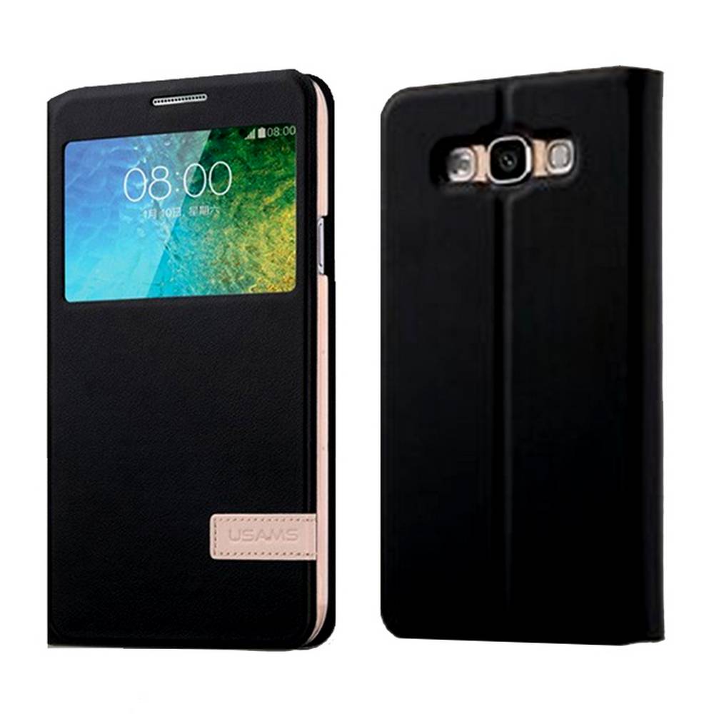 Θήκη Book S-View Usams Muge Series για Samsung SM-E500 Galaxy E5 Μαύρη