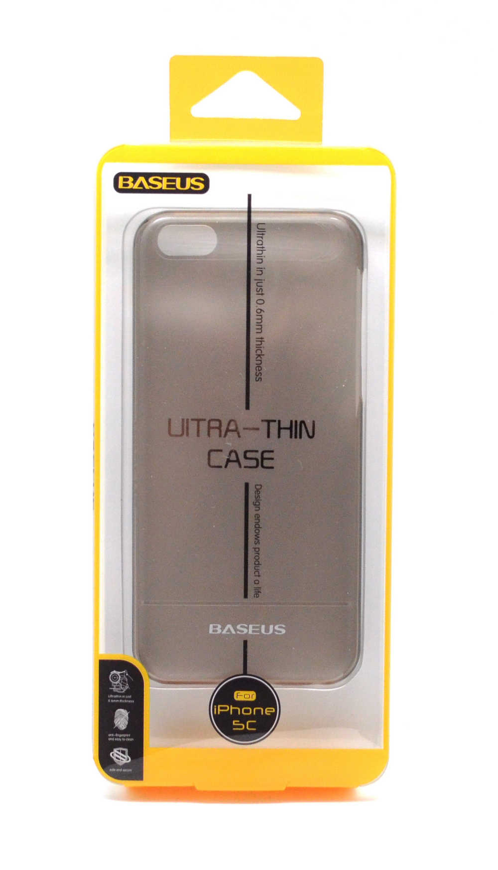 Θήκη Ultra Thin Baseus για Apple iPhone 5C Smoke - Διάφανη 0.6 mm. + 1x Screen Protector Baseus Ultra Clear Anti-Fingerprint