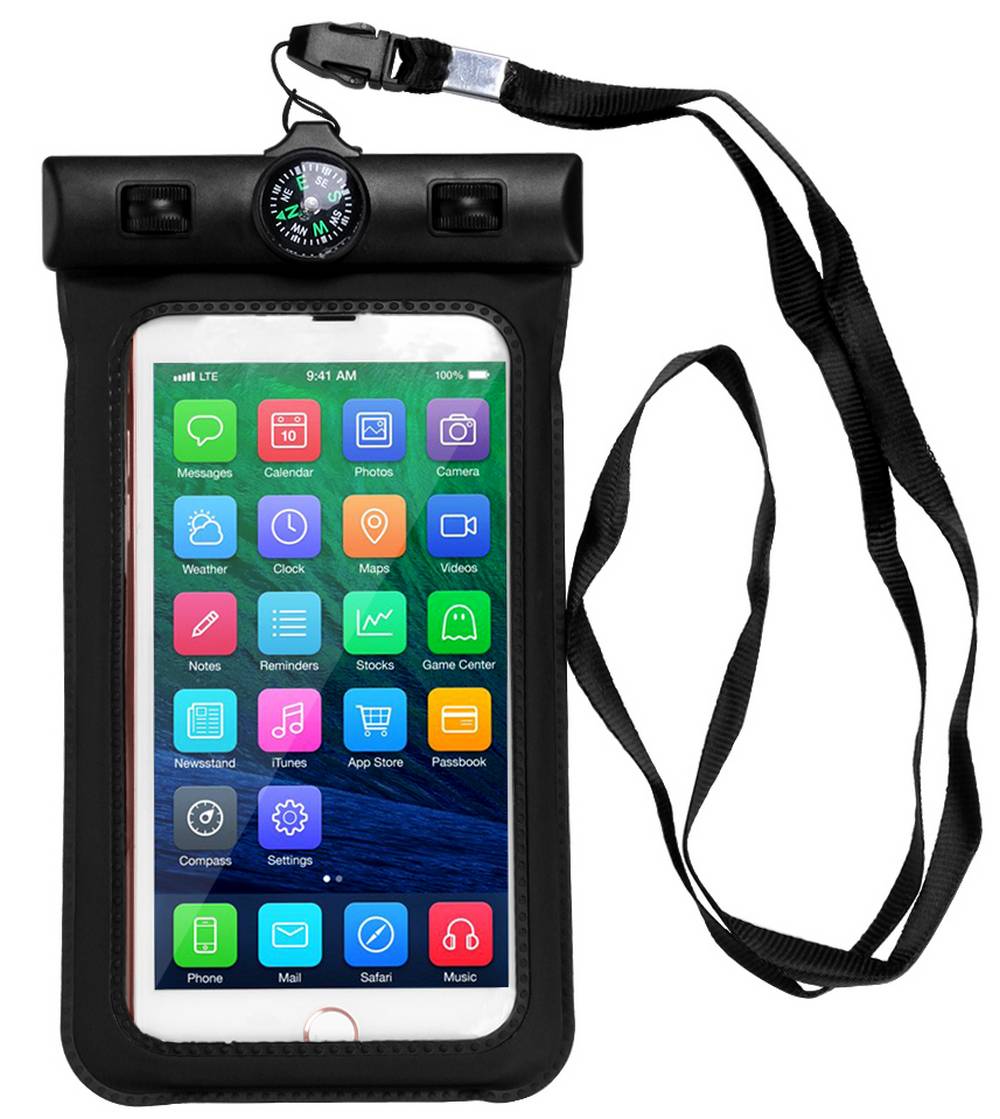 Θήκη Αδιάβροχη Ancus για iPhone 6 Plus/Note 4/Note 5 και Ηλεκτρονικών Συσκευών με Πυξίδα Μαύρη