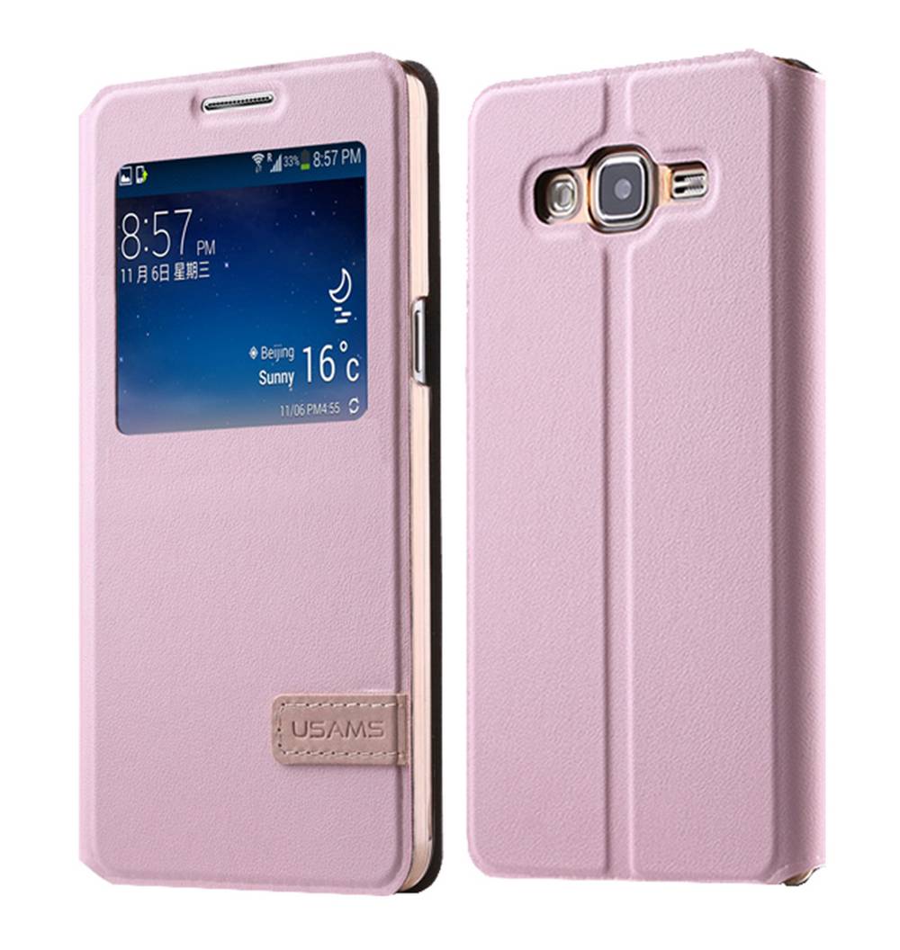 Θήκη Book S-View Usams Muge Series για Samsung SM-E500 Galaxy E5 Ροζ